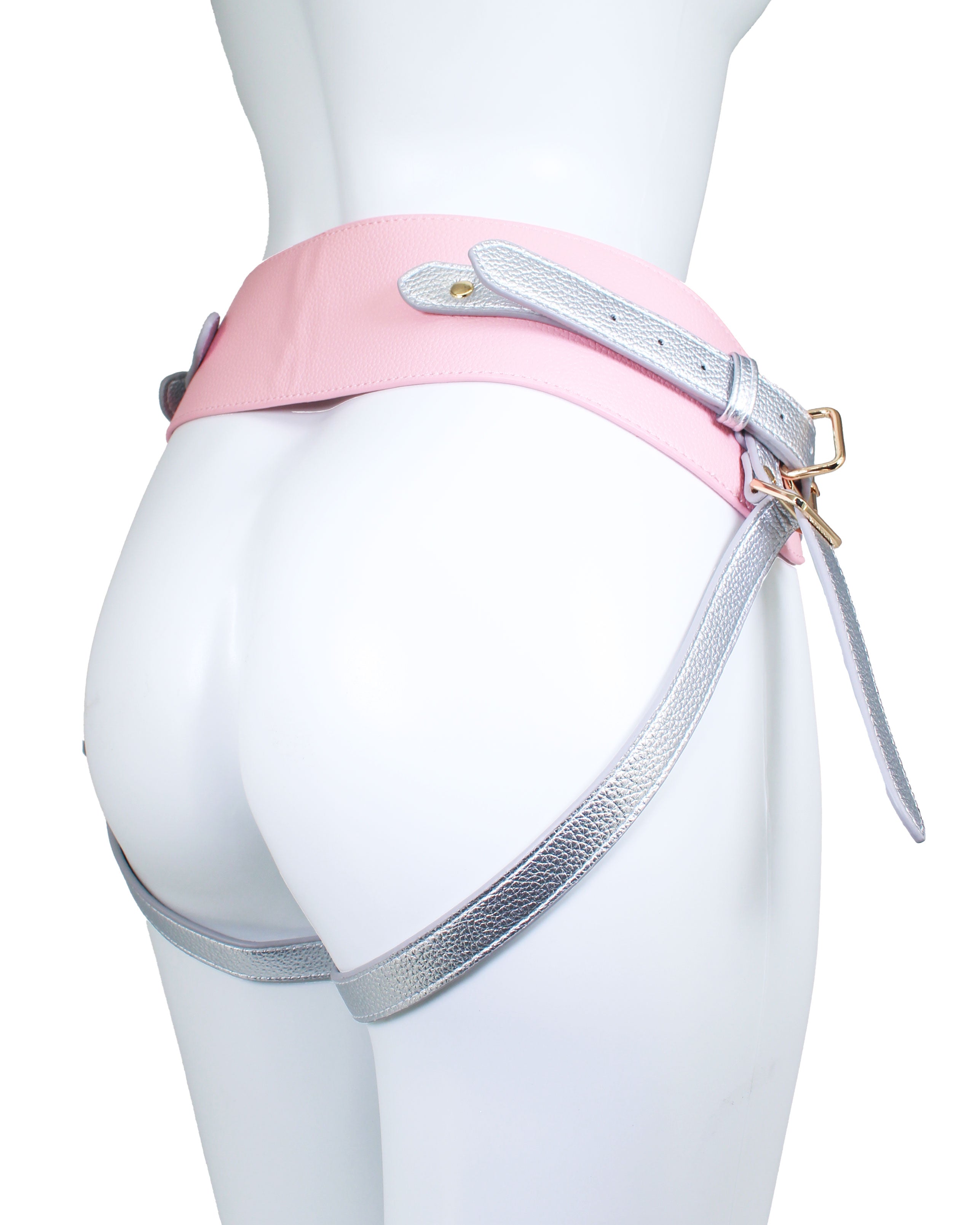 Unicorn Series - Pink and Silver PU Leather Strap-On Harness