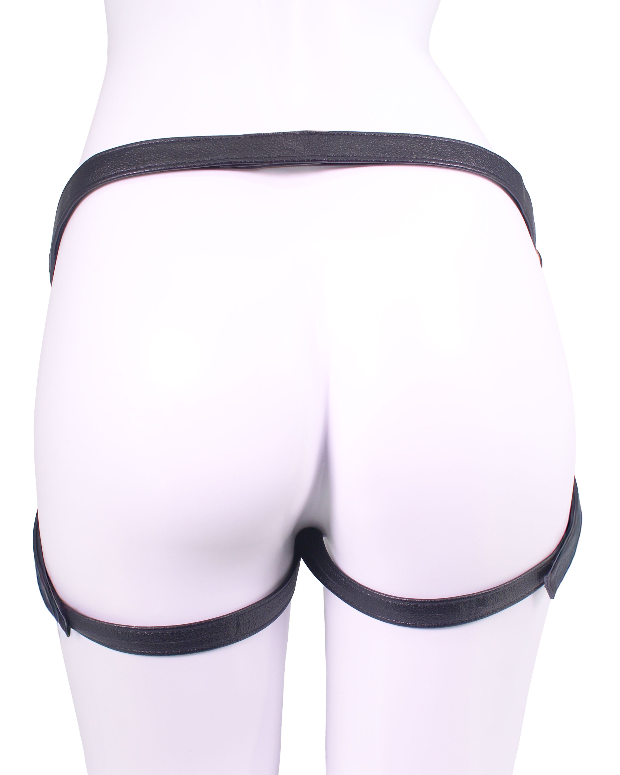 Unicorn Series - Black and Rose Gold PU Leather Strap-On Harness