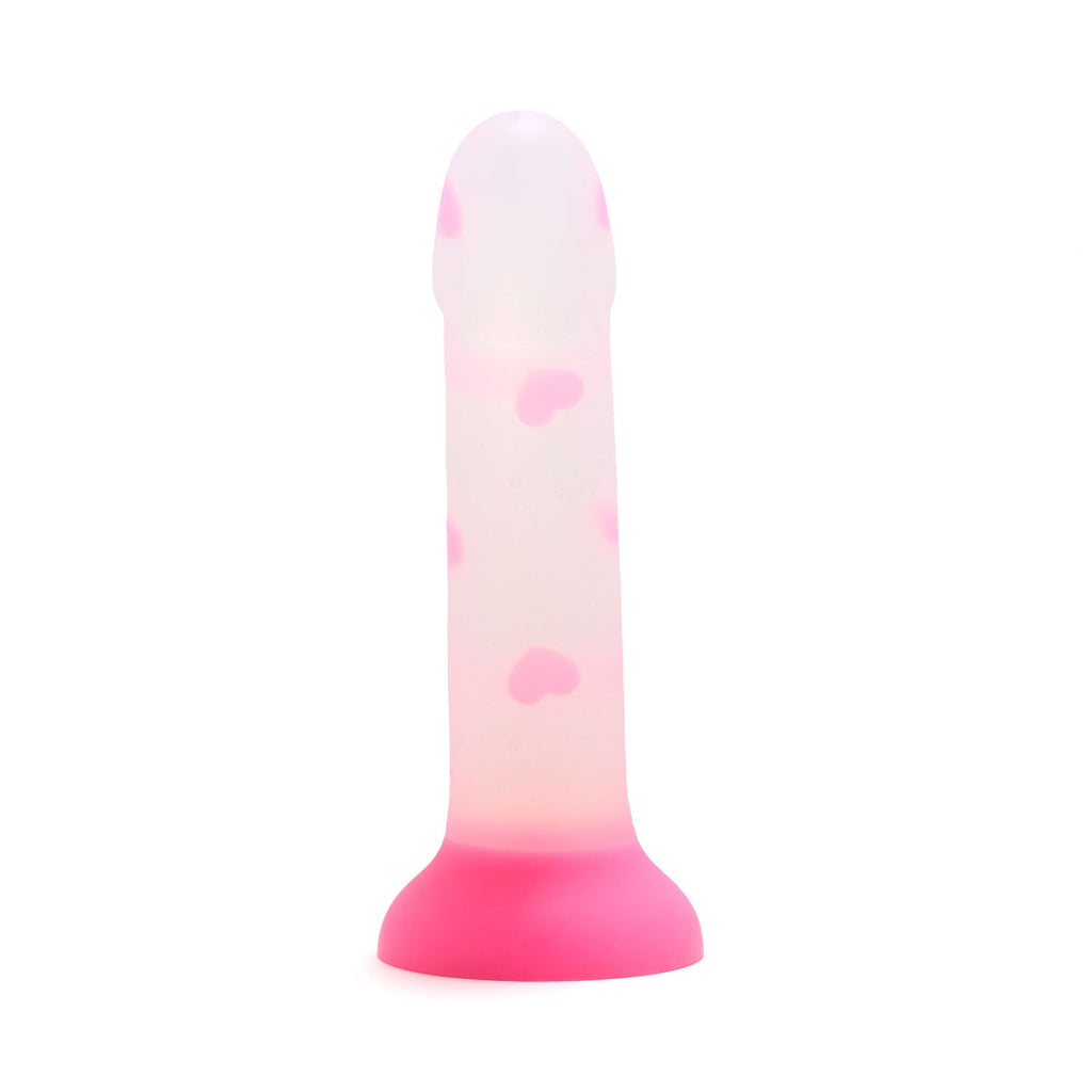 Unicorn Series - 6.8-inches Pink Heart Silicone Suction Cup Dildo Glow in the Dark